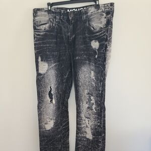 Distressed Black Bootcut Jeans for Men